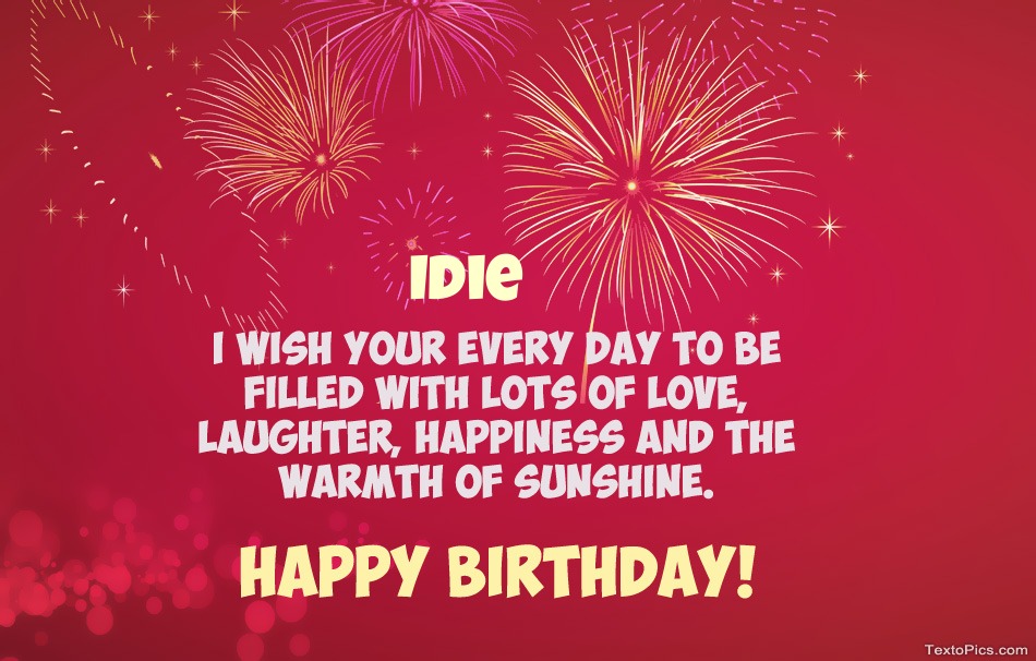 Cool congratulations for Happy Birthday of Idie