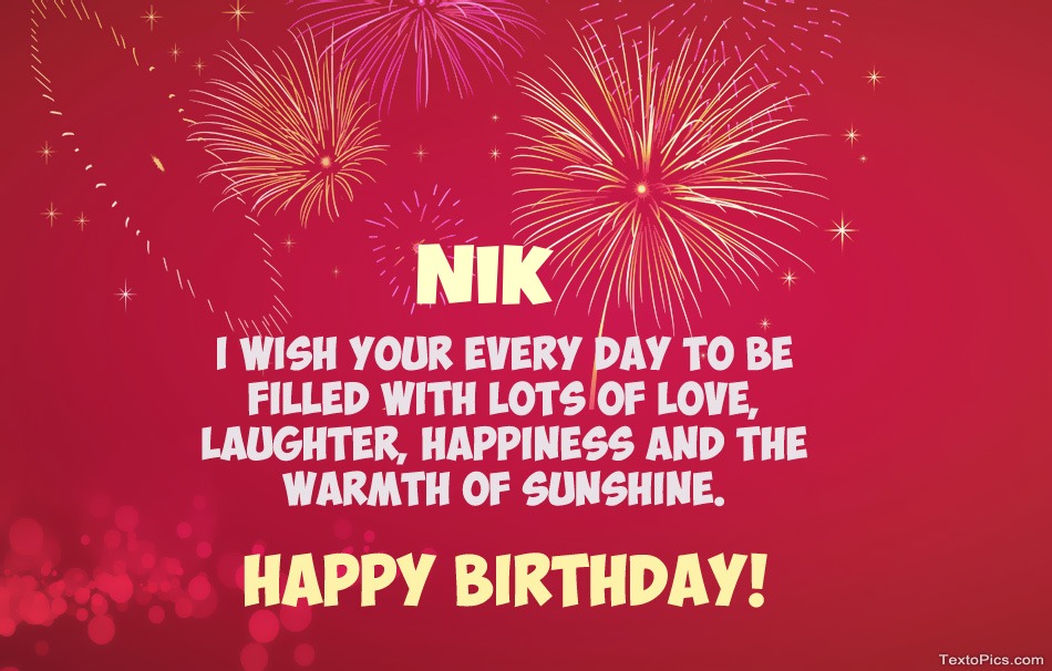Cool congratulations for Happy Birthday of Nik