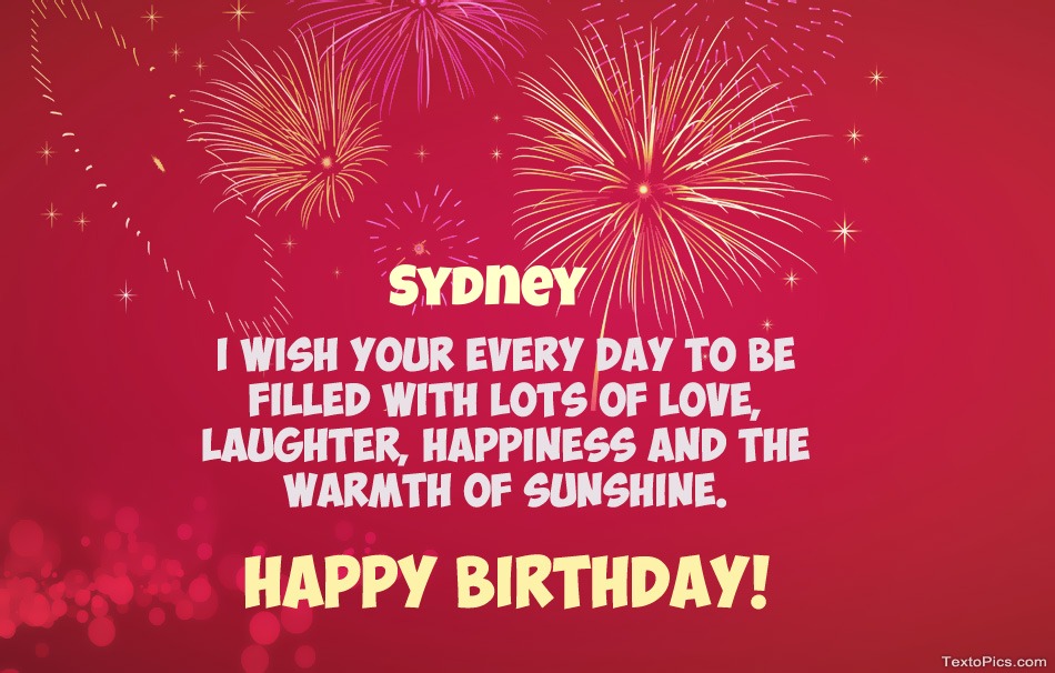 Cool congratulations for Happy Birthday of Sydney