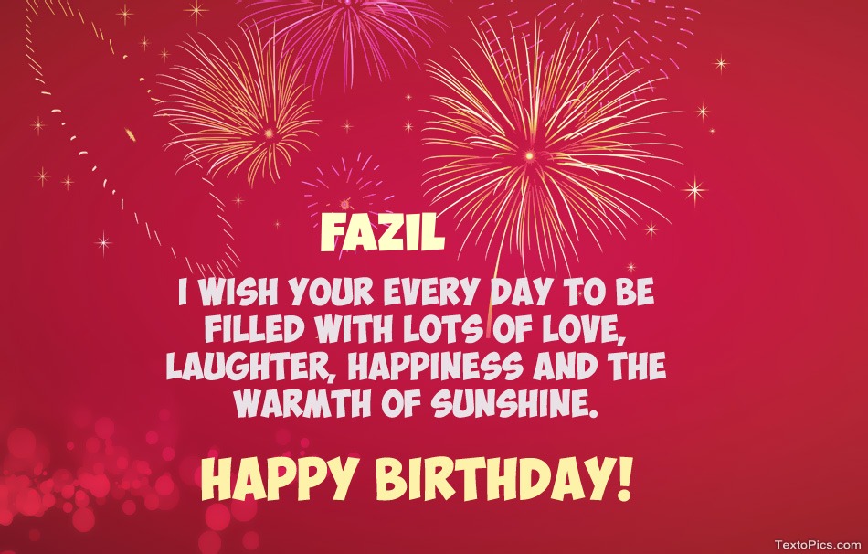 Cool congratulations for Happy Birthday of Fazil