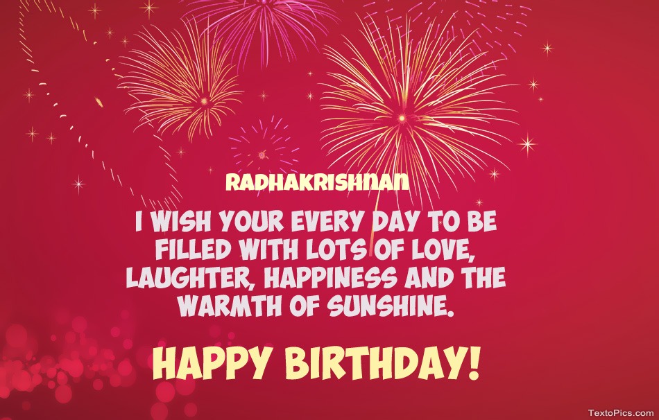 Cool congratulations for Happy Birthday of Radhakrishnan