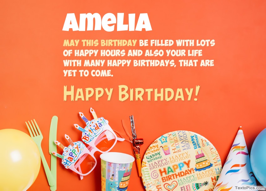 Congratulations for Happy Birthday of Amelia