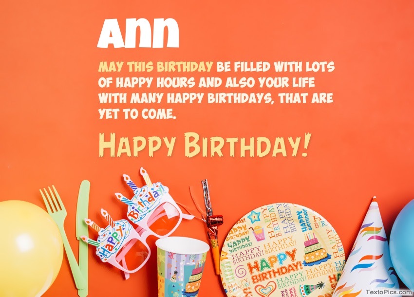 Congratulations for Happy Birthday of Ann