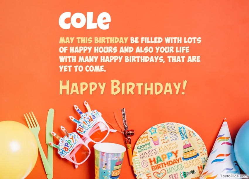 Congratulations for Happy Birthday of Cole