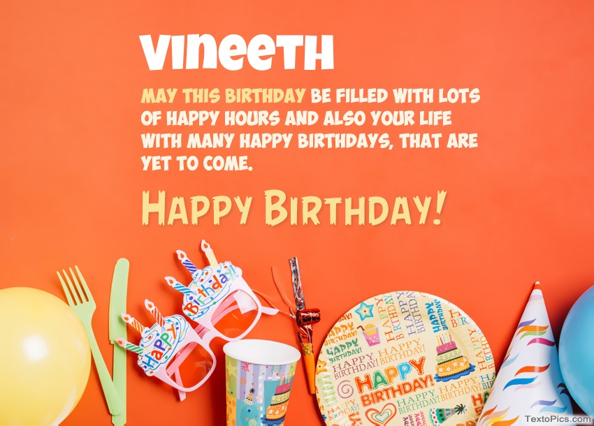 Congratulations for Happy Birthday of Vineeth