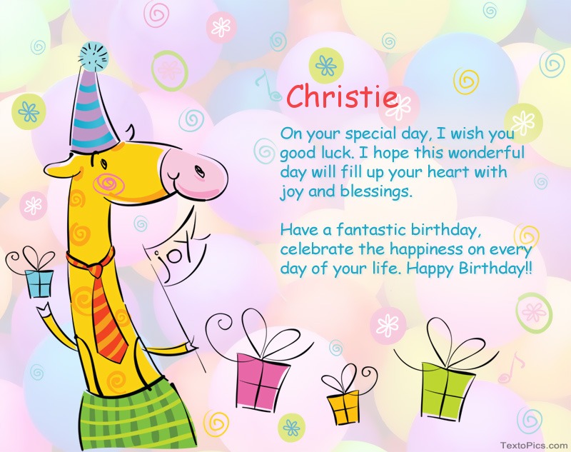 Funny Happy Birthday cards for Christie
