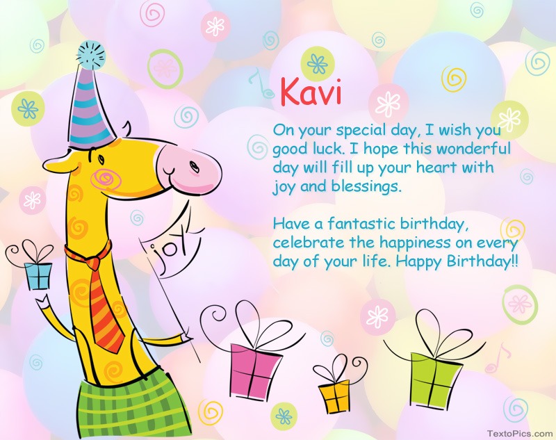 Funny Happy Birthday cards for Kavi
