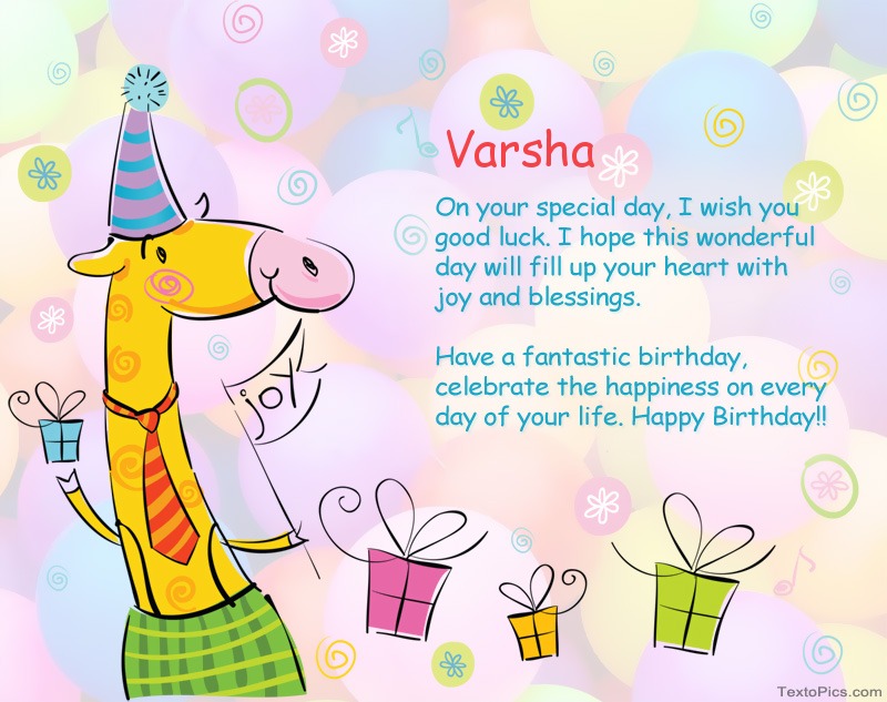 Funny Happy Birthday cards for Varsha