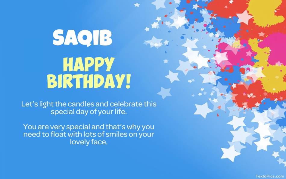Beautiful Happy Birthday cards for Saqib
