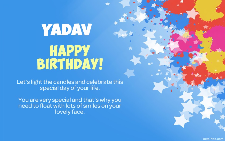 Beautiful Happy Birthday cards for Yadav