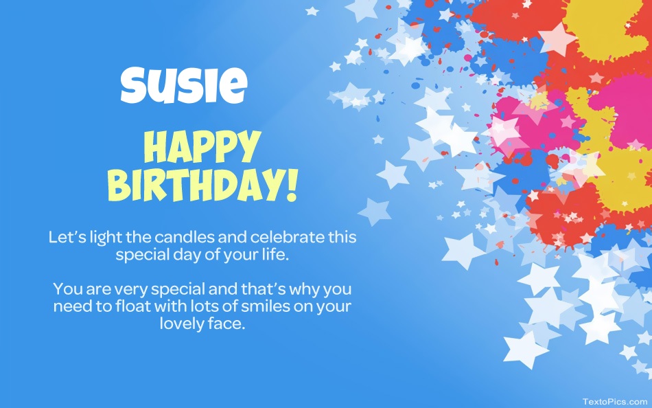 Beautiful Happy Birthday cards for Susie