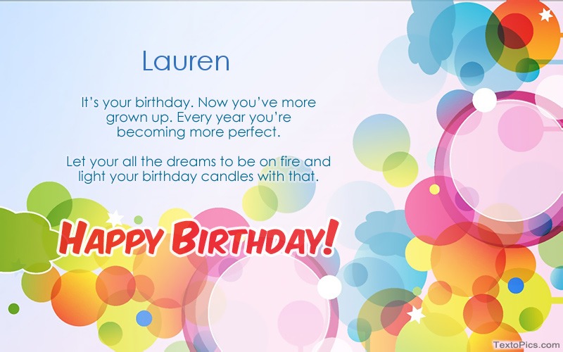 Download picture for Happy Birthday Lauren