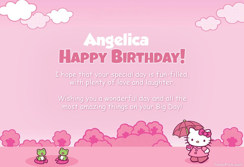 Children's congratulations for Happy Birthday of Angelica