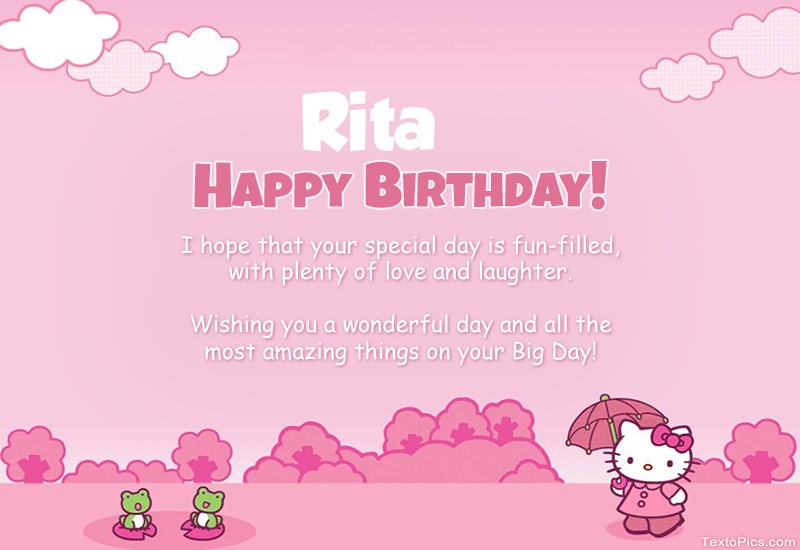 Children's congratulations for Happy Birthday of Rita