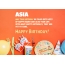 Congratulations for Happy Birthday of Asia