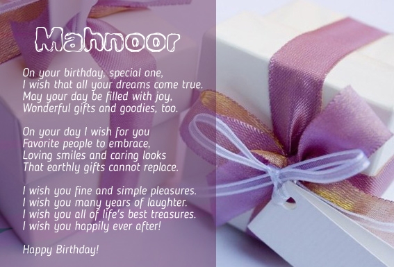Birthday Poems for Mahnoor