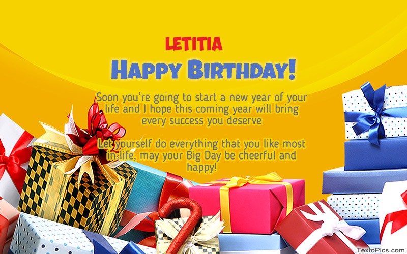 Cool Happy Birthday card Letitia