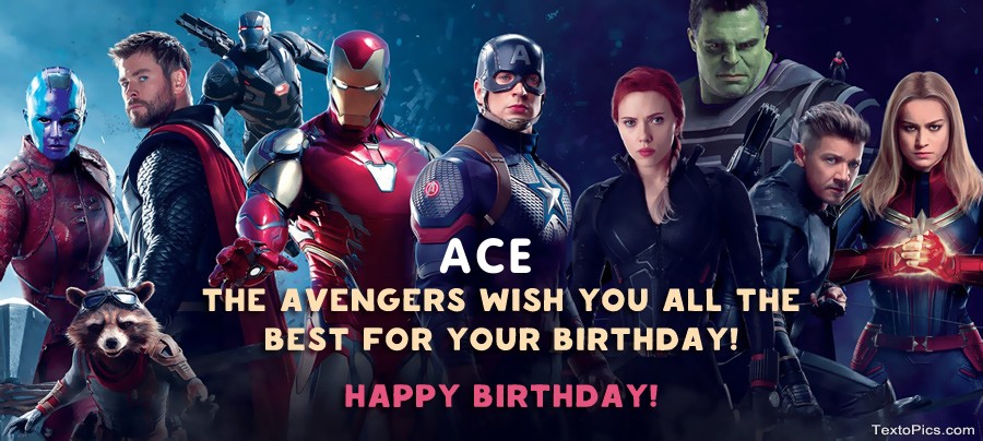 Marvel style Happy Birthday cards Ace