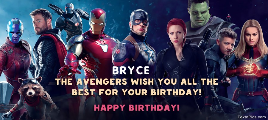 Marvel style Happy Birthday cards Bryce