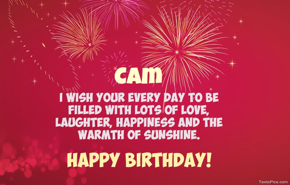 Cool congratulations for Happy Birthday of Cam