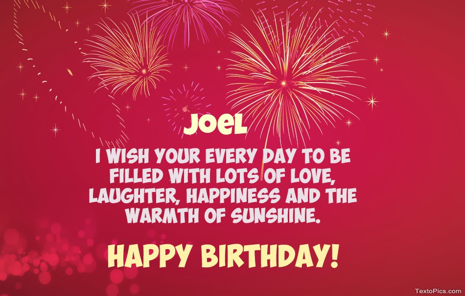 Cool congratulations for Happy Birthday of Joel