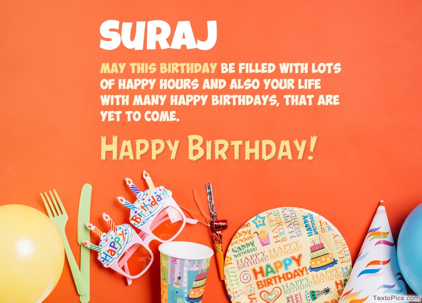 Congratulations for Happy Birthday of Suraj