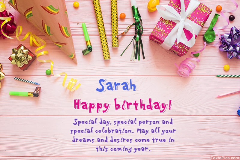 Happy Birthday Sarah, Beautiful images